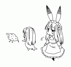 Saba and Bunny Girl with a Kiwi - 1315160656752